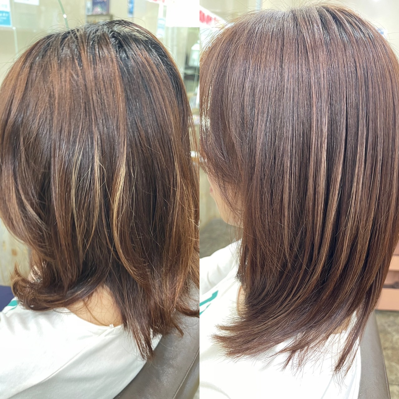 ワンネクスト終了後の毛髪（キューティクル）の顕微鏡写真